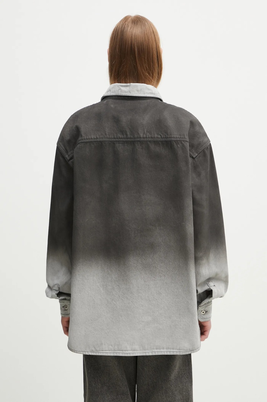 Τζιν πουκάμισο Marcelo Burlon Gradient Denim Overshirt Black White φωτογραφία