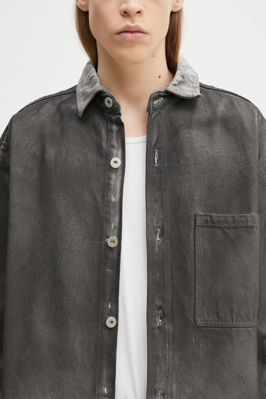 Τζιν πουκάμισο Marcelo Burlon Gradient Denim Overshirt Black White φωτογραφία