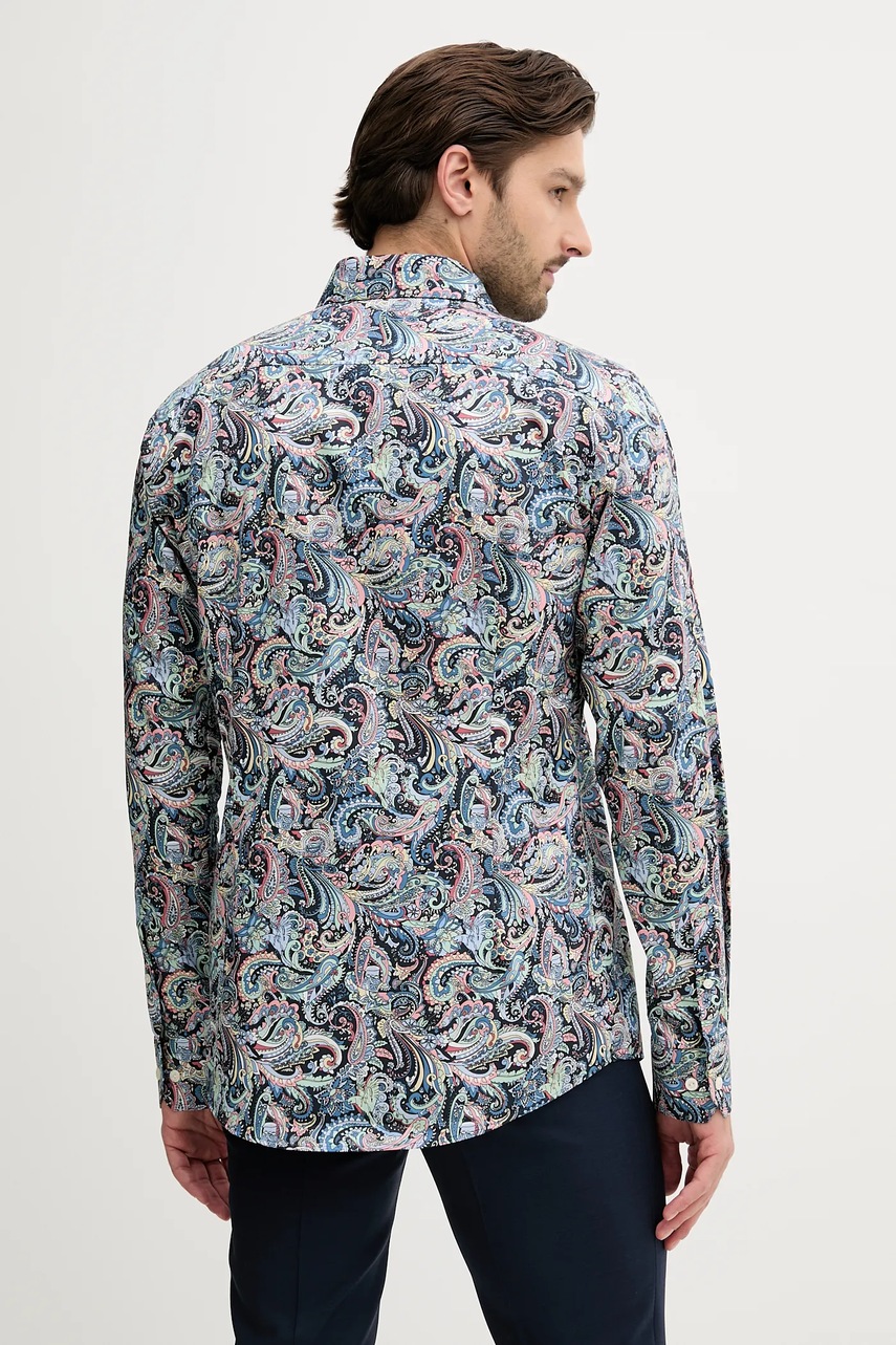 Βαμβακερό πουκάμισο Eton ανδρικό, χρώμα: ναυτικό μπλε, 100013133 φωτογραφία