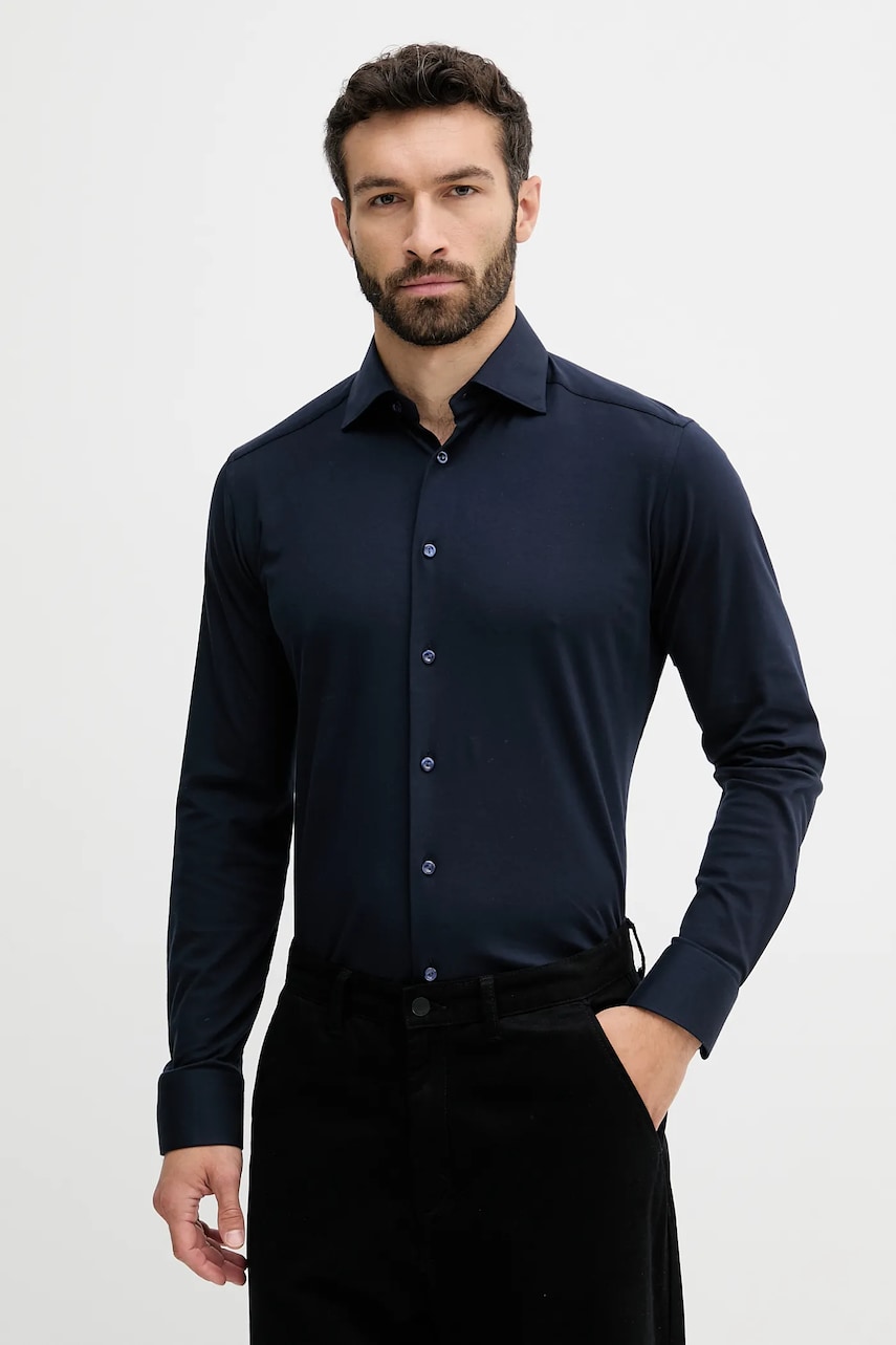 Eton cămașă culoarea bleumarin, cu guler clasic, slim, 100011776 Eton cămașă culoarea bleumarin, cu guler clasic, slim, 100011776