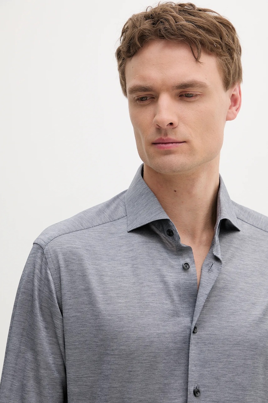 Βαμβακερό πουκάμισο Eton ανδρικό, χρώμα: γκρι, 100013016 φωτογραφία