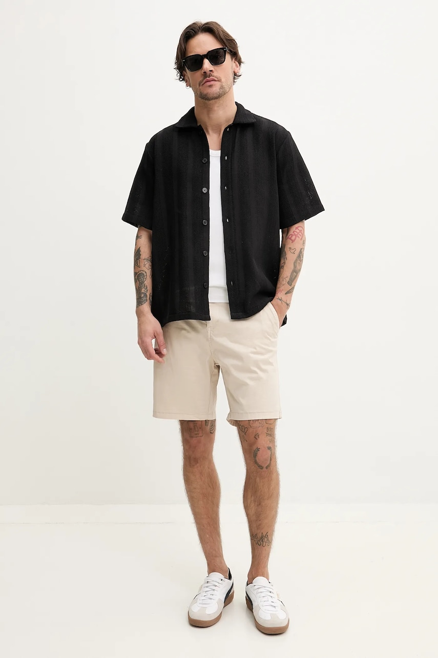 Рубашка Resteröds Kirk Shirt мужская цвет чёрный regular классический воротник 10251.7400 Рубашка Resteröds Kirk Shirt мужская цвет чёрный regular классический воротник 10251.7400