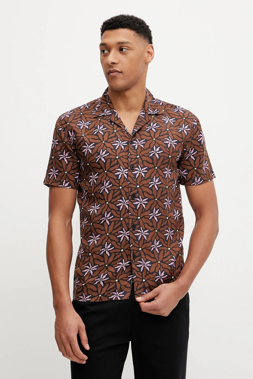 Picture cămașă Mareeba culoarea maro, regular, MTS1208