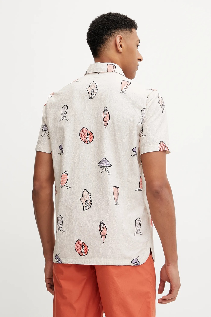 Βαμβακερό πουκάμισο Picture Jean Julien ανδρικά, χρώμα: μπεζ, MTS1306 φωτογραφία