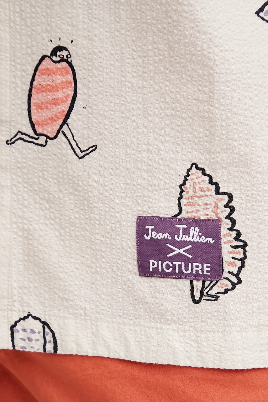 Βαμβακερό πουκάμισο Picture Jean Julien ανδρικά, χρώμα: μπεζ, MTS1306 φωτογραφία