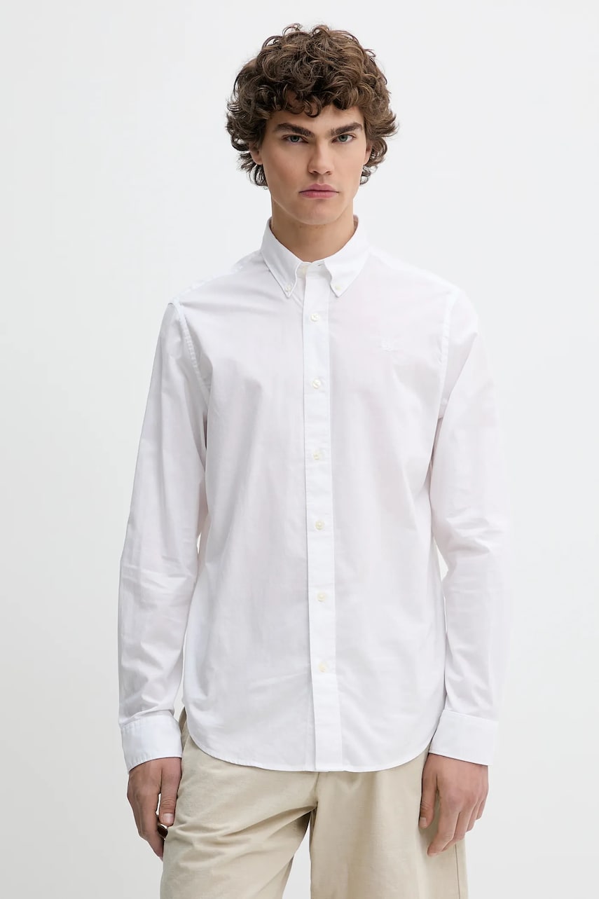 Timberland cămașă din bumbac culoarea alb, cu guler button-down, regular, TB0A6GRH1001