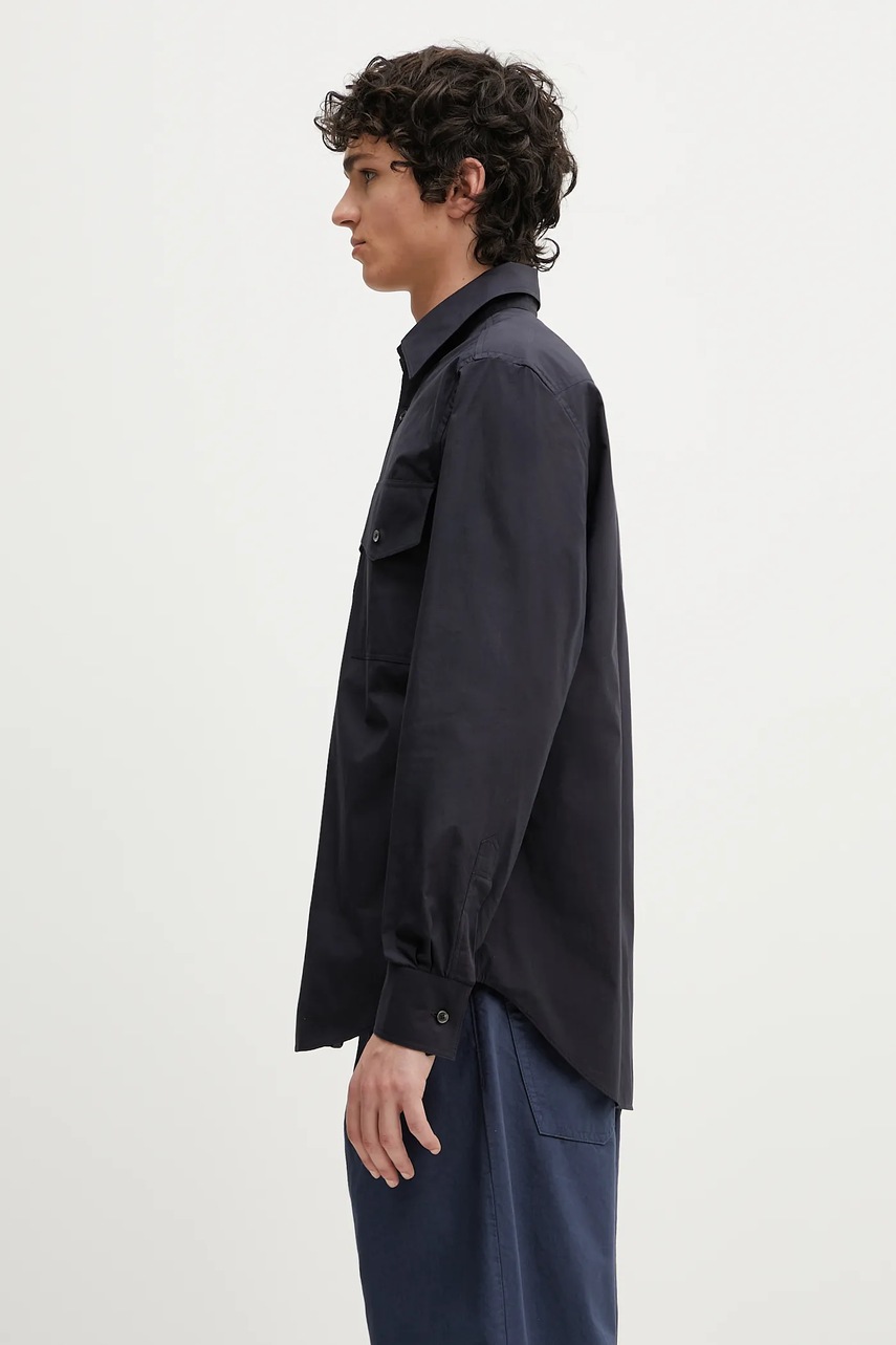 Хлопковая рубашка Paul Smith цвет синий regular классический воротник M1R-389Z-P02630 Хлопковая рубашка Paul Smith цвет синий regular классический воротник M1R-389Z-P02630