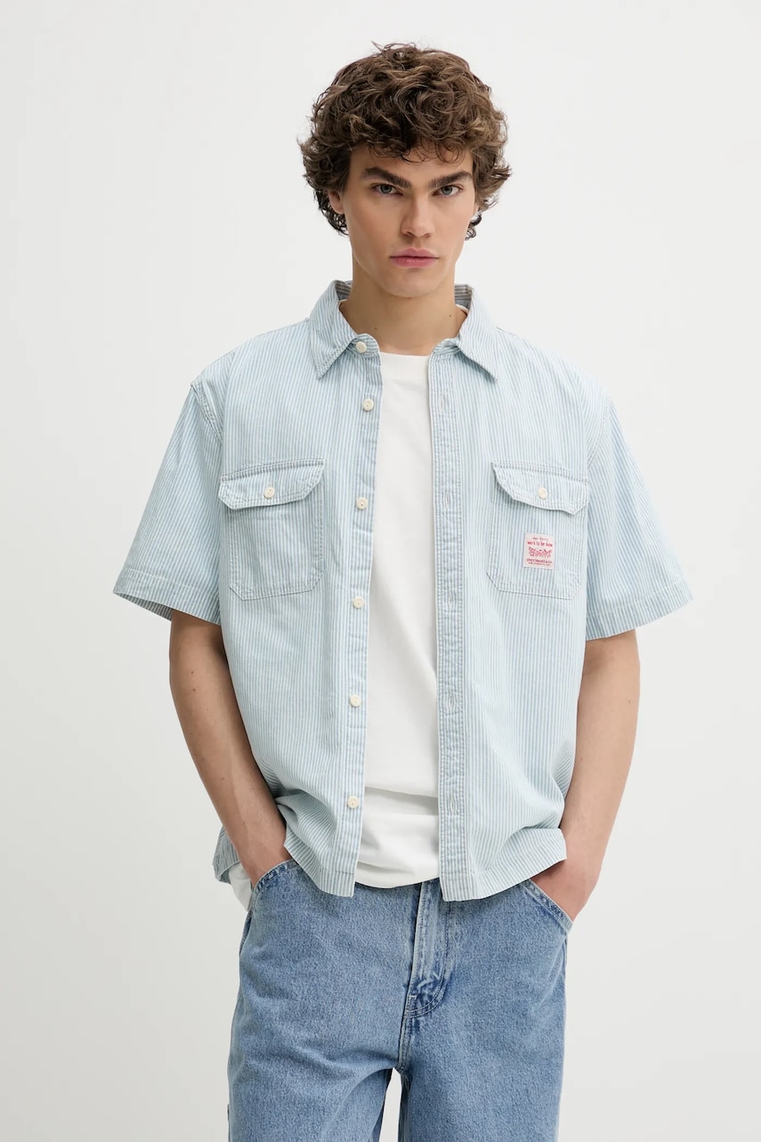 Levi\'s cămașă din bumbac SS DALTON WORKER WW cu guler clasic, relaxed, 001TA
