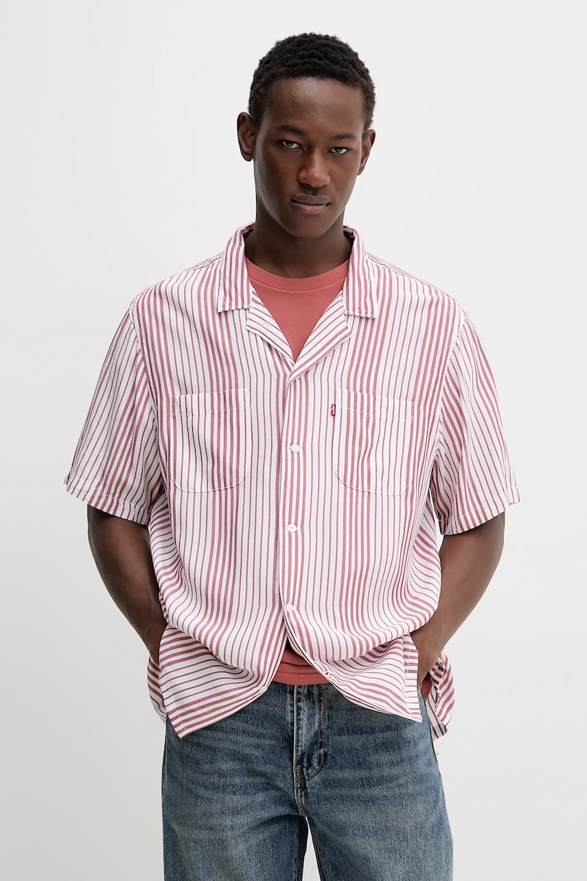 Levi\'s cămașă S/S CLASSIC CAMPER culoarea rosu, cu guler clasic, relaxed, 21976