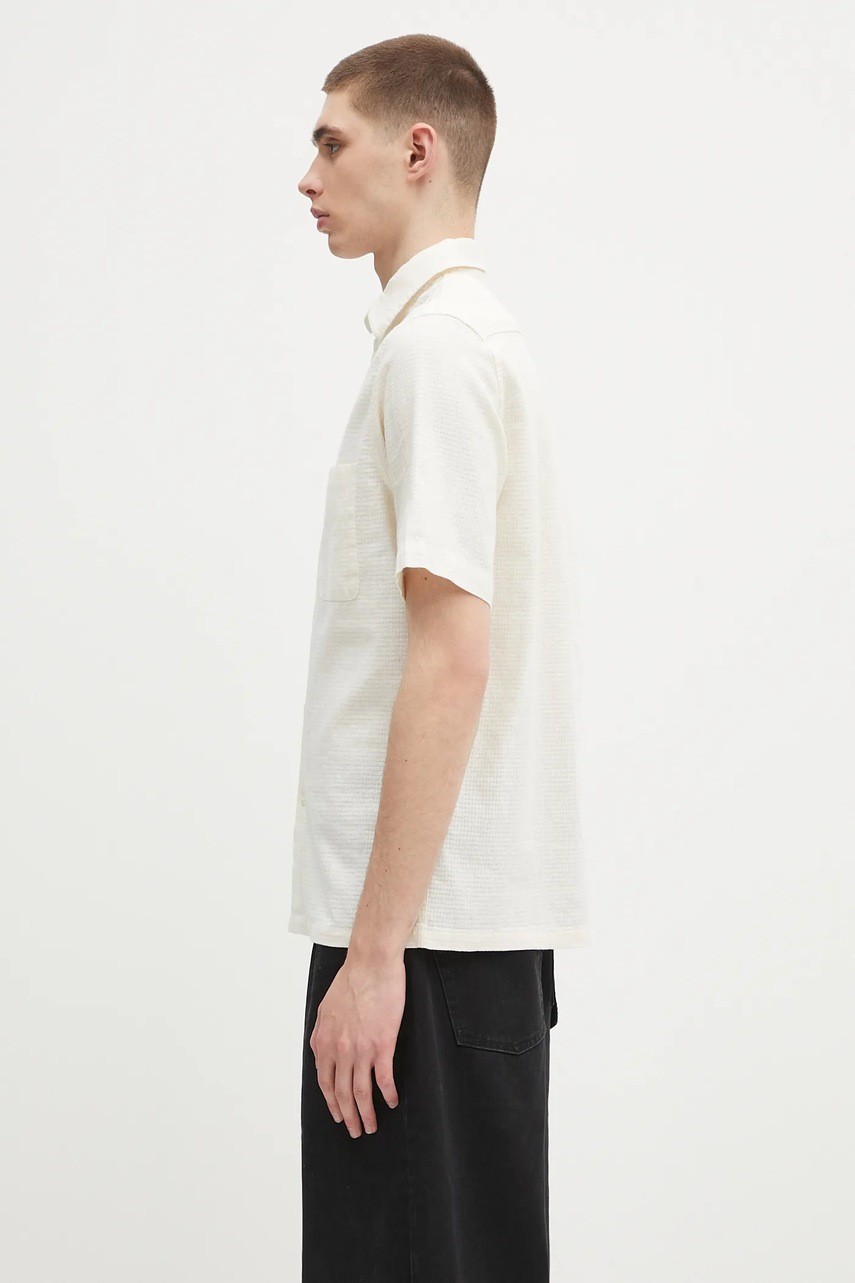 Льняная рубашка Samsoe Samsoe Sataro цвет бежевый regular классический воротник M25100063