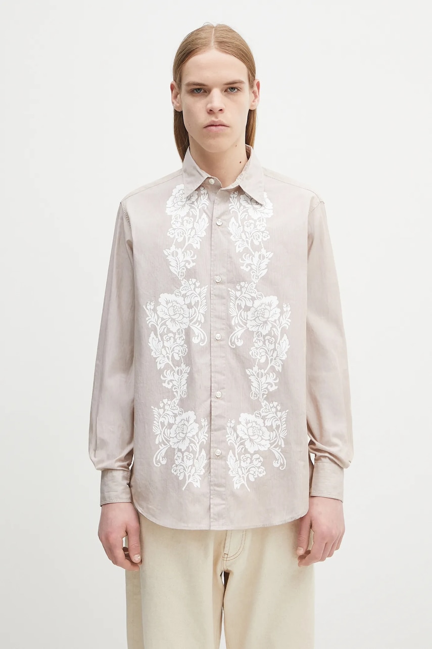 Aries cămașă din bumbac Lace Overprinted Poplin Shirt