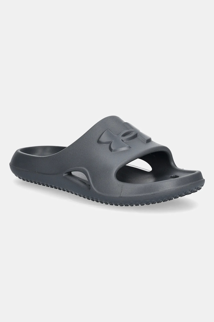 Under Armour slapi copii Locker V SL culoarea gri, 3028732 Under Armour slapi copii Locker V SL culoarea gri, 3028732