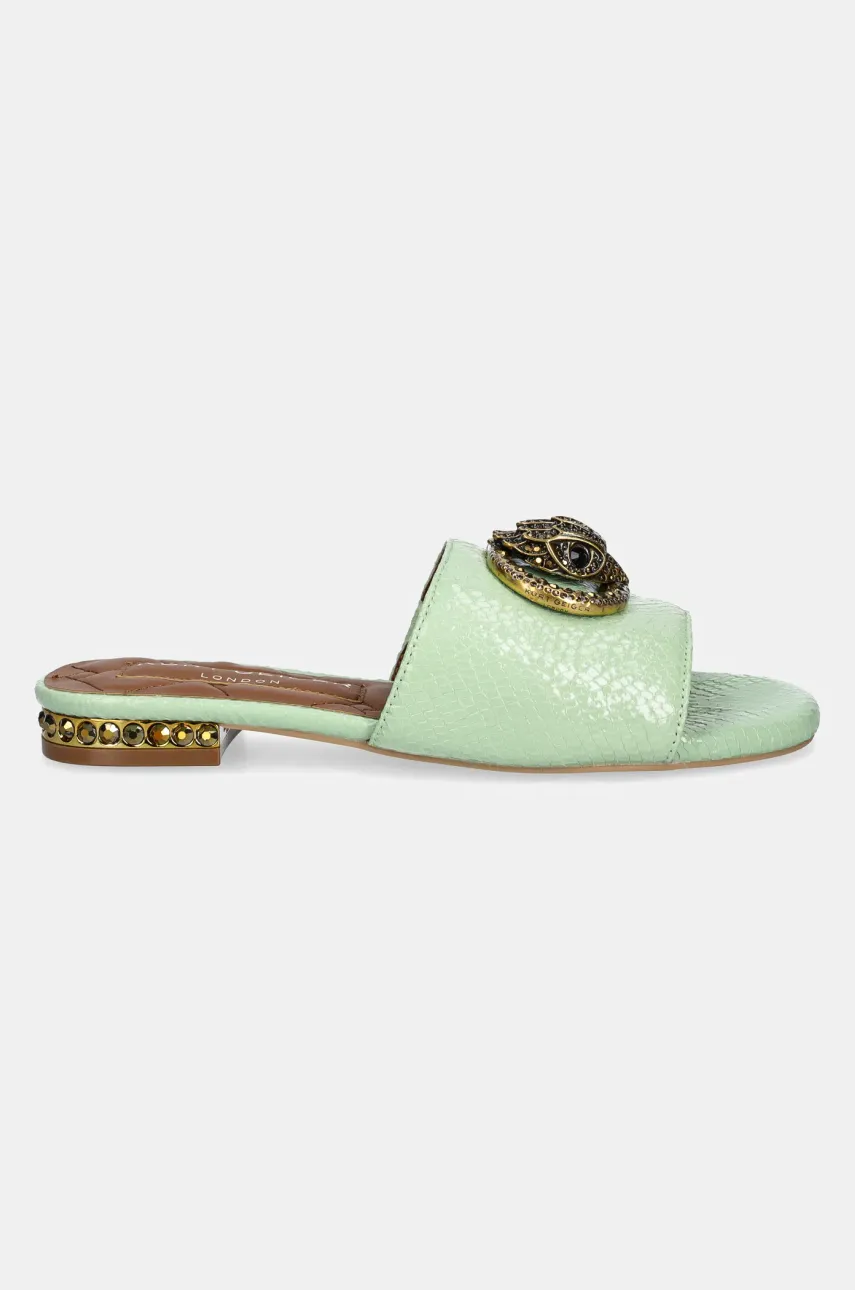 Кожаные шлепанцы Kurt Geiger London Chelsea Flat Sandal женские цвет зелёный 3416273719 Кожаные шлепанцы Kurt Geiger London Chelsea Flat Sandal женские цвет зелёный 3416273719
