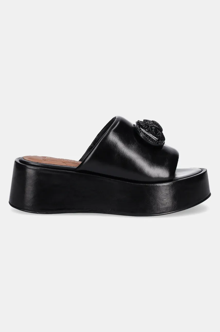 Кожаные шлепанцы Kurt Geiger London Chelsea Flatform Mule Dr женские цвет чёрный на платформе 3940900109 Кожаные шлепанцы Kurt Geiger London Chelsea Flatform Mule Dr женские цвет чёрный на платформе 3940900109