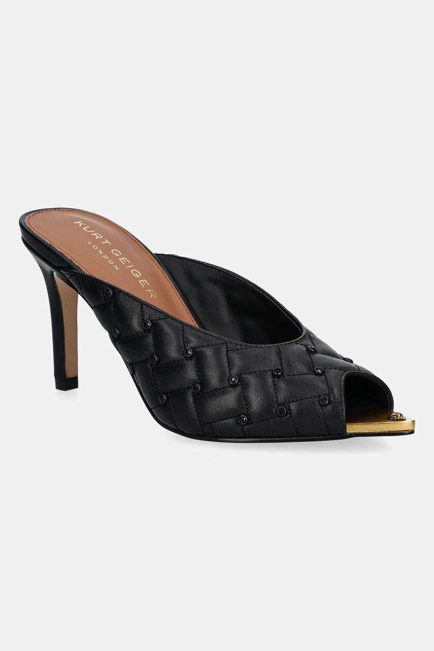 Kurt Geiger London slapi de piele Regent Crystal Point Mule femei, culoarea negru, cu toc cui, 3940209109