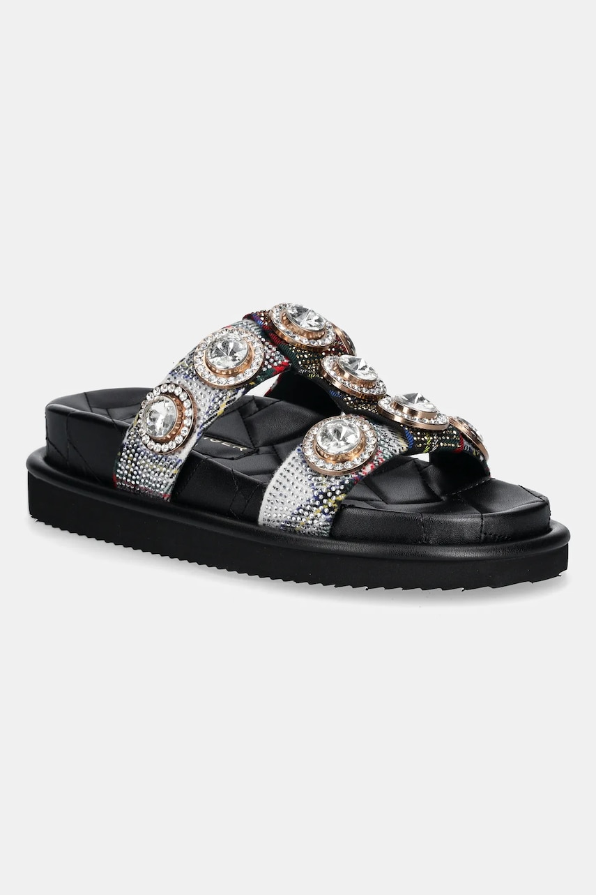 Kurt Geiger London papuci Orson Crystal Sandal femei, culoarea negru, cu platforma, 9107199609