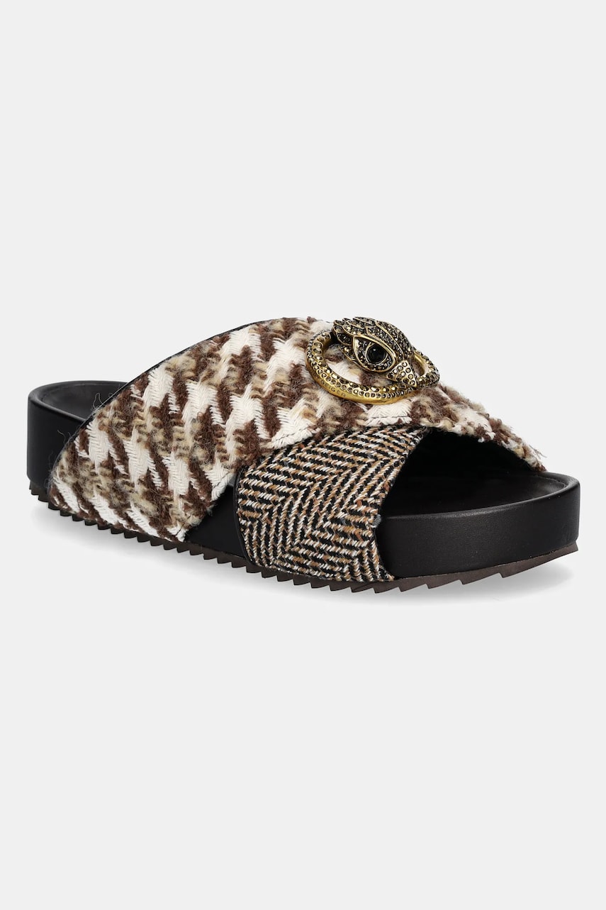 Kurt Geiger London papuci Chelsea Cross Strap Dr femei, culoarea bej, 3973139609 Kurt Geiger London papuci Chelsea Cross Strap Dr femei, culoarea bej, 3973139609