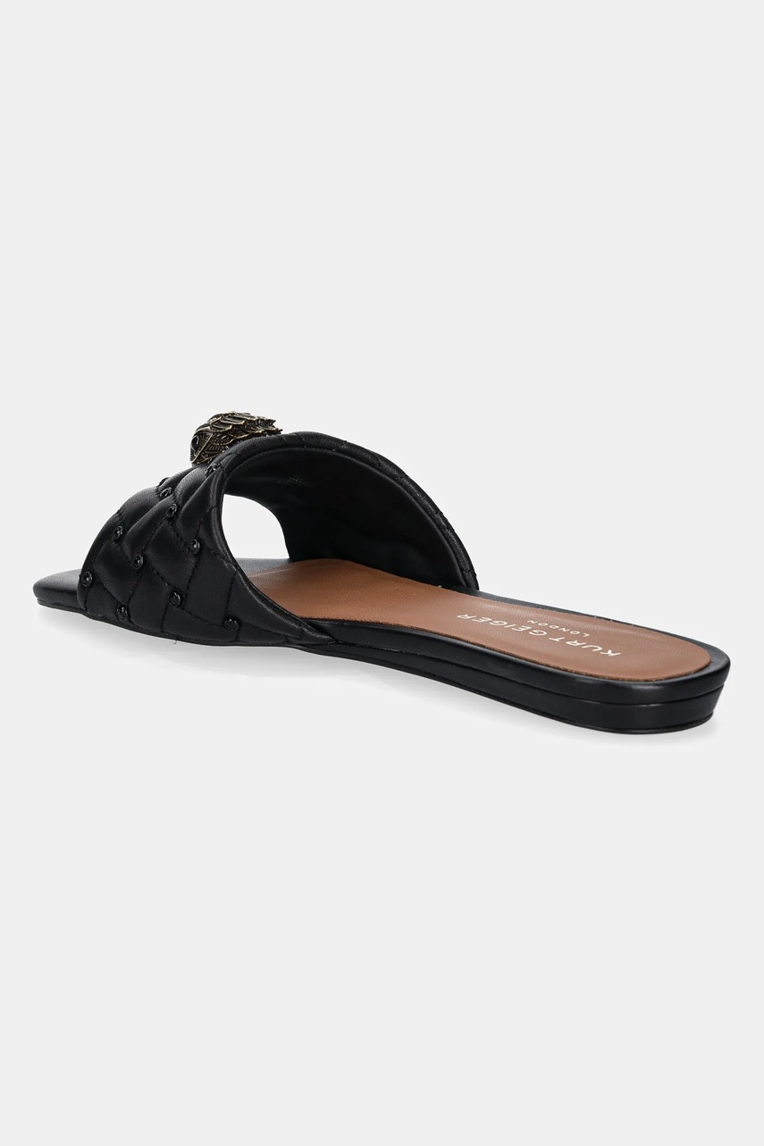Шкіряні шльопанці Kurt Geiger London Kensington Flat Sandal жіночі колір чорний 8496109109 