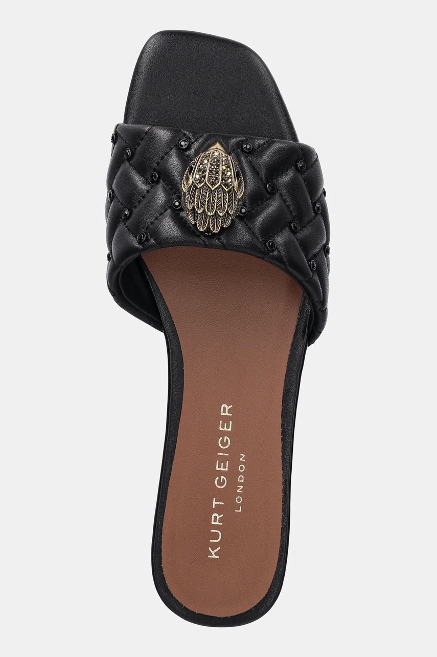 Шкіряні шльопанці Kurt Geiger London Kensington Flat Sandal жіночі колір чорний 8496109109 