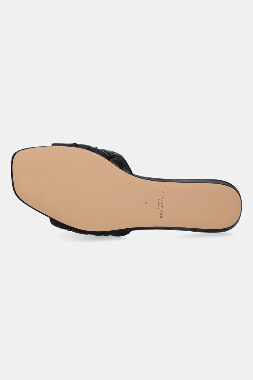 Шкіряні шльопанці Kurt Geiger London Kensington Flat Sandal жіночі колір чорний 8496109109 