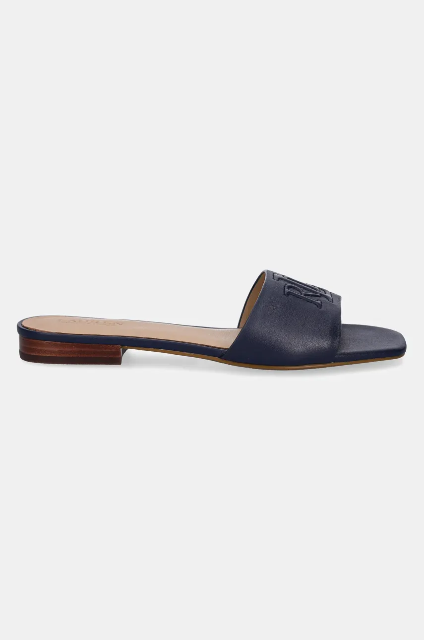 Кожаные шлепанцы Lauren Ralph Lauren Everley Sld женские цвет синий 802959143003 Кожаные шлепанцы Lauren Ralph Lauren Everley Sld женские цвет синий 802959143003