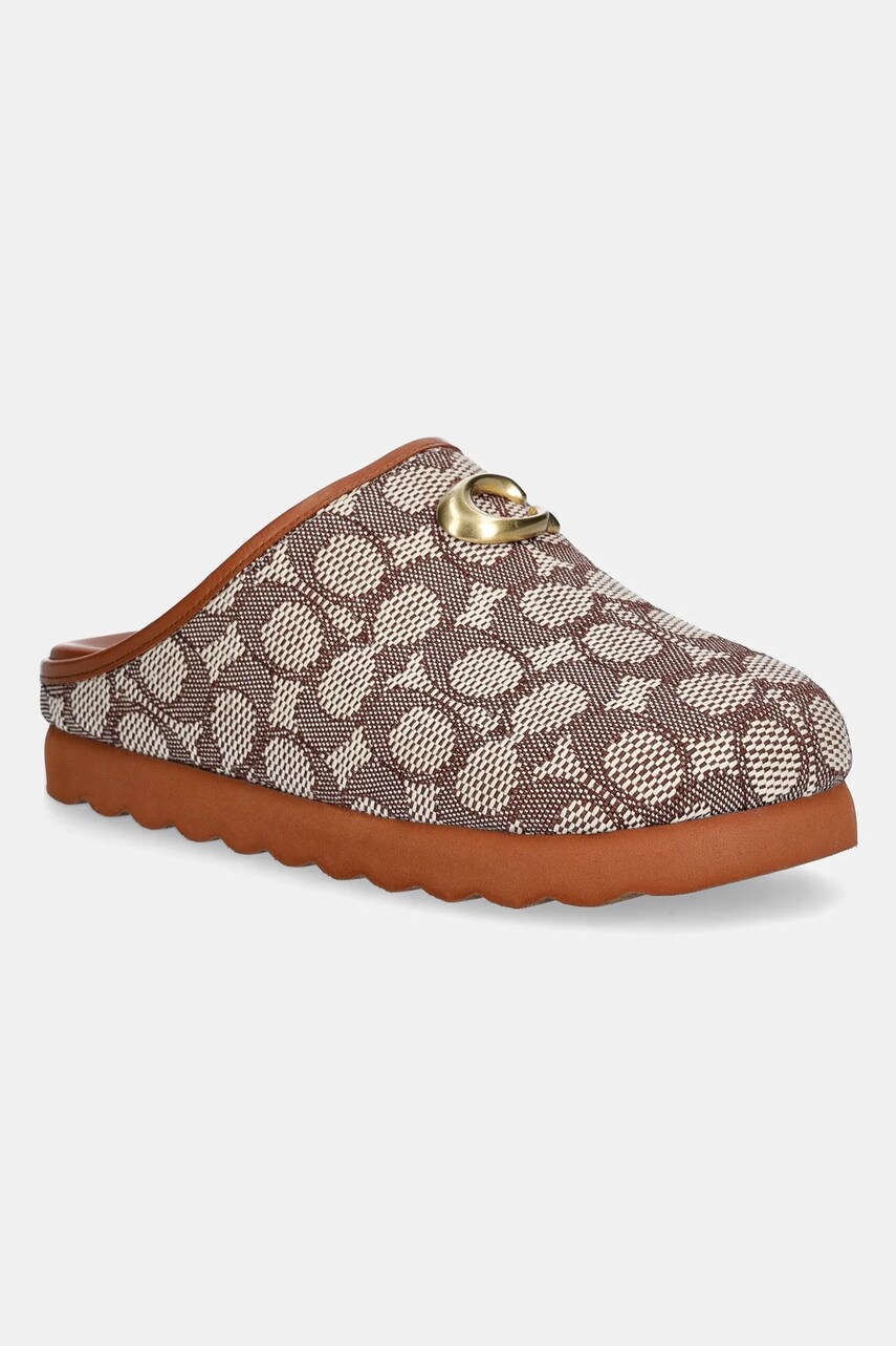Coach papuci Hadley femei, culoarea maro, cu platforma, CN115