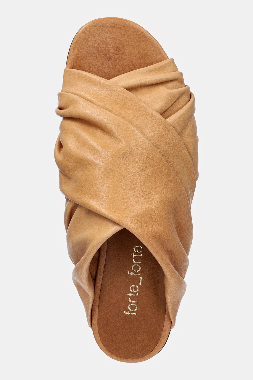 Δερμάτινες παντόφλες Forte Forte γυναικείες, χρώμα: καφέ, 13700 F47A 0016 φωτογραφία