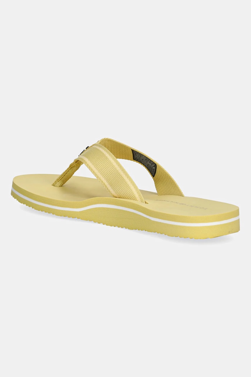 Σαγιονάρες Tommy Hilfiger HILFIGER WEBBING BEACH SANDAL χρώμα: κίτρινο, FW0FW08515 φωτογραφία
