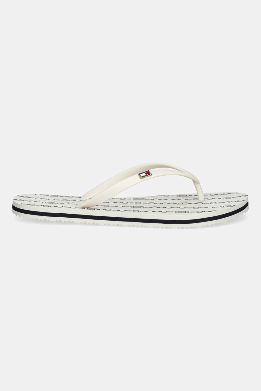 Вьетнамки Tommy Hilfiger HILFIGER STRAP BEACH SANDAL цвет бежевый на плоском ходу FW0FW08518