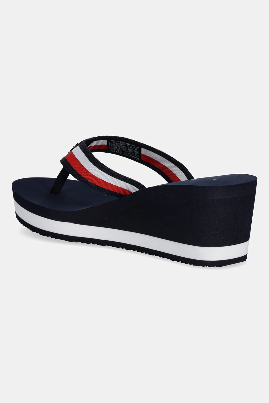 Tommy Hilfiger flip-flop TH CORPORATE WEDGE BEACH SANDAL sötétkék, női, éksarkú, FW0FW08520 termék 2. képe