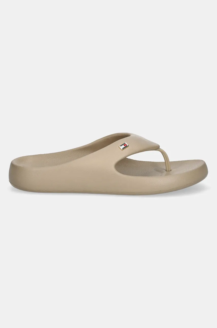 Вьетнамки Tommy Hilfiger TH COMFORT BEACH SANDAL женские цвет бежевый на плоском ходу FW0FW08522 Вьетнамки Tommy Hilfiger TH COMFORT BEACH SANDAL женские цвет бежевый на плоском ходу FW0FW08522