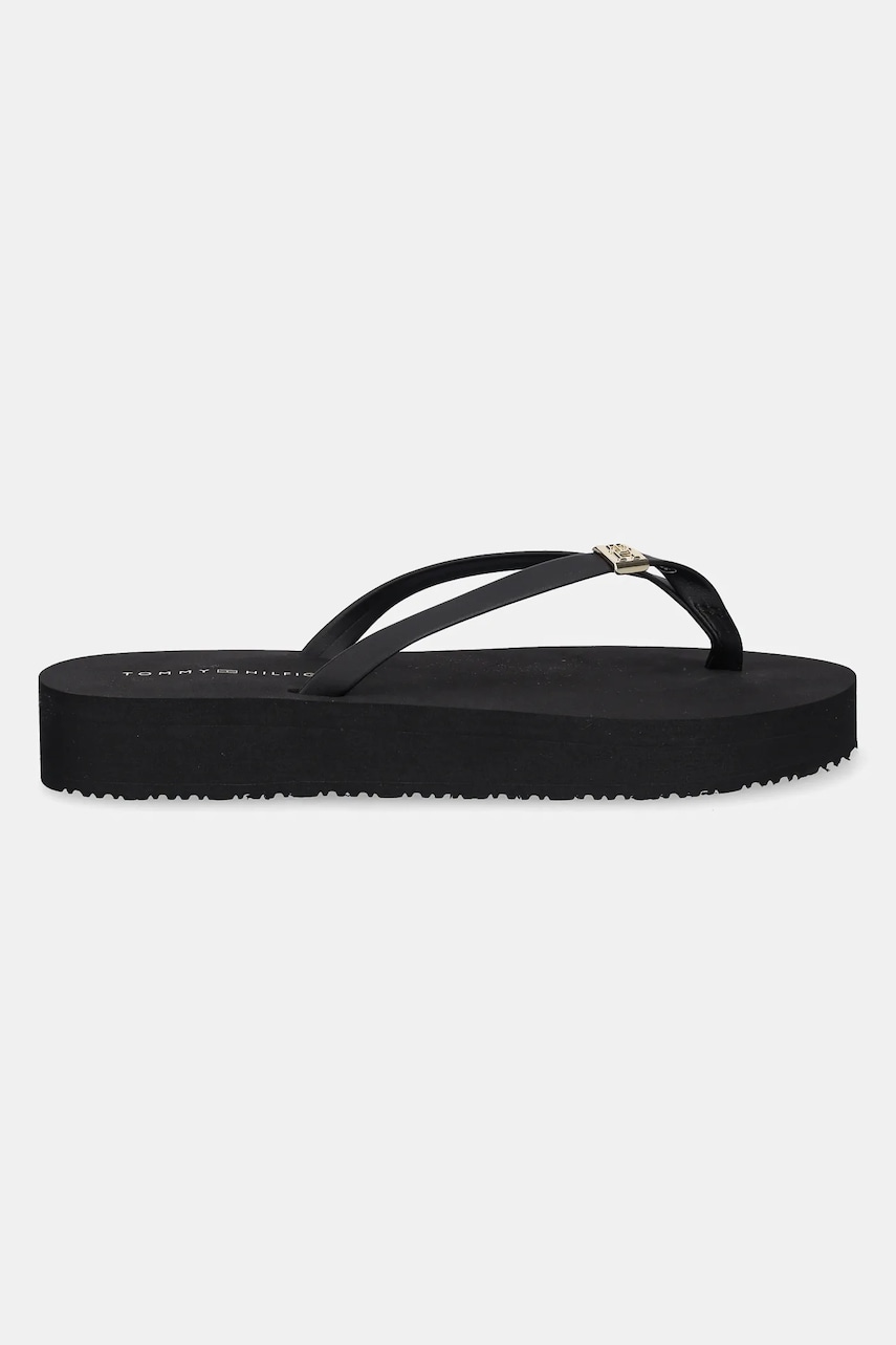 Вьетнамки Tommy Hilfiger ELEVATED CHIC BEACH SANDAL цвет чёрный на плоском ходу FW0FW08523 Вьетнамки Tommy Hilfiger ELEVATED CHIC BEACH SANDAL цвет чёрный на плоском ходу FW0FW08523