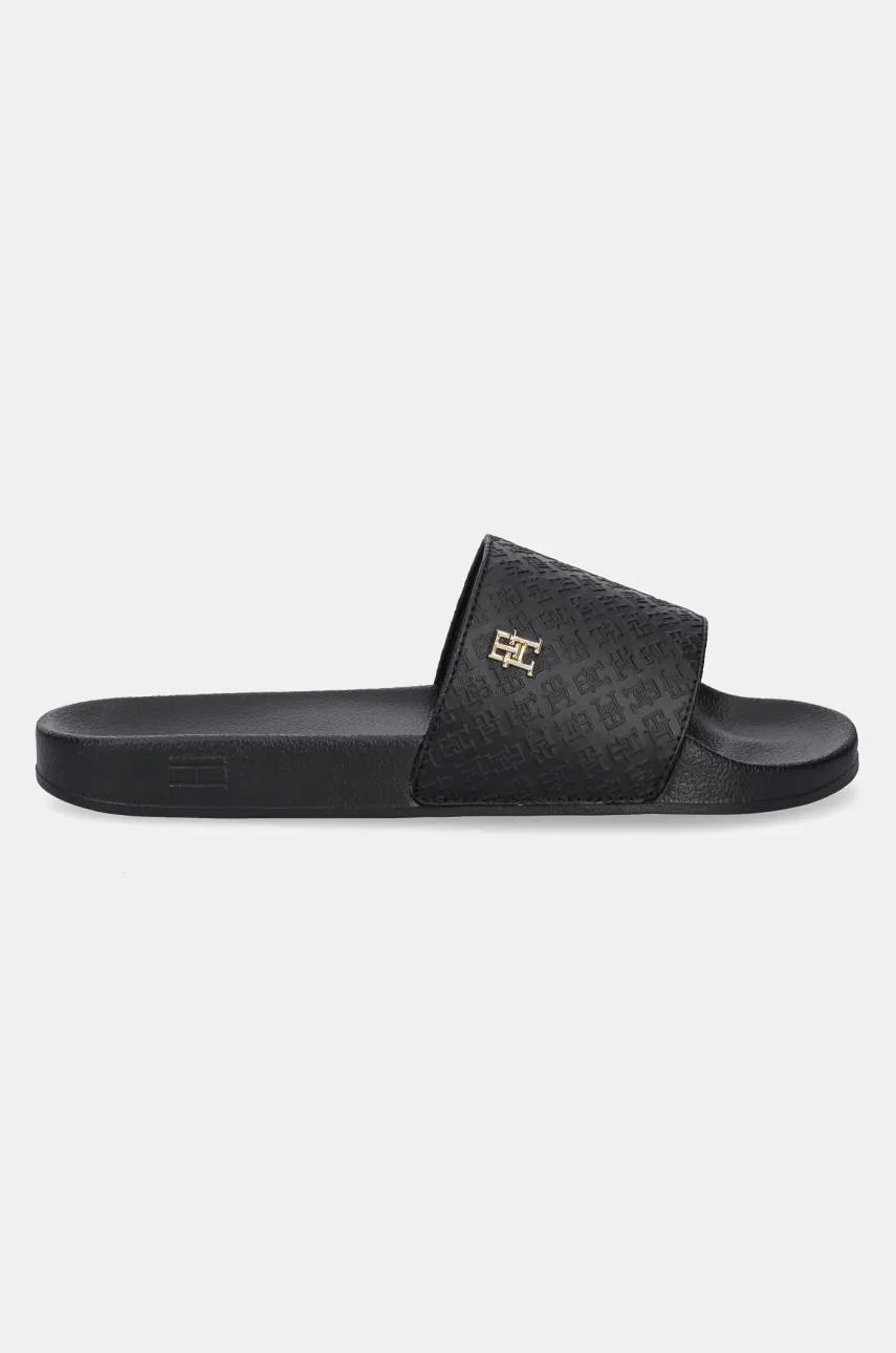 Шлепанцы Tommy Hilfiger TH MONOGRAM POOLSIDE женские цвет чёрный FW0FW08525 Шлепанцы Tommy Hilfiger TH MONOGRAM POOLSIDE женские цвет чёрный FW0FW08525