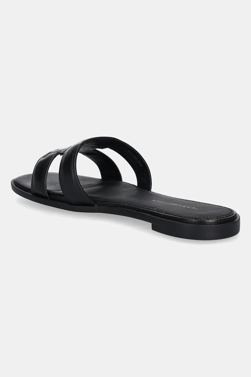 Tommy Hilfiger šľapky na plochom podpätku dámske kožené TH LOGO STRAP MULE
