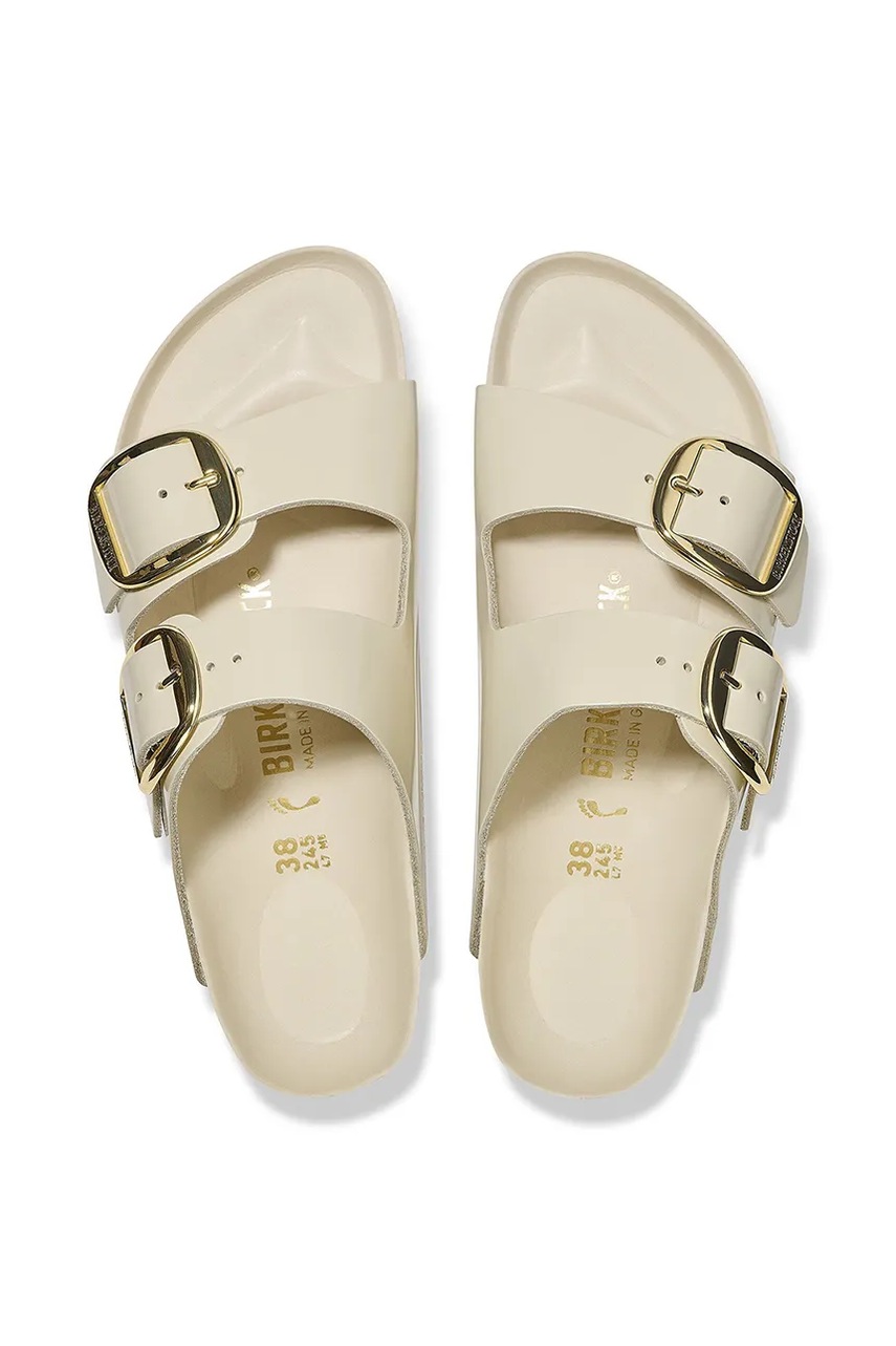 Шкіряні шльопанці Birkenstock Arizona Big Buckle жіночі колір бежевий 1026173 