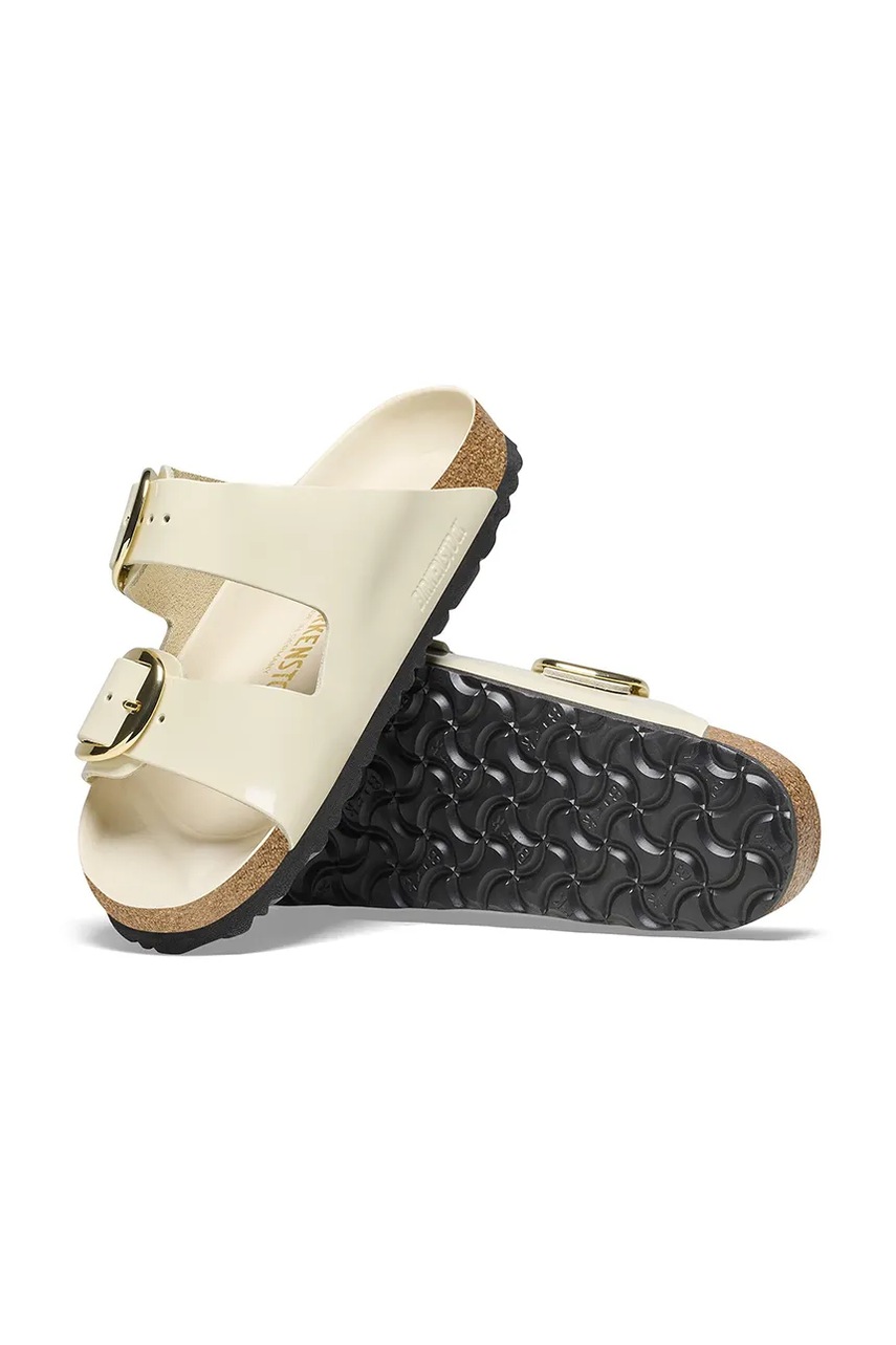 Шкіряні шльопанці Birkenstock Arizona Big Buckle жіночі колір бежевий 1026173 