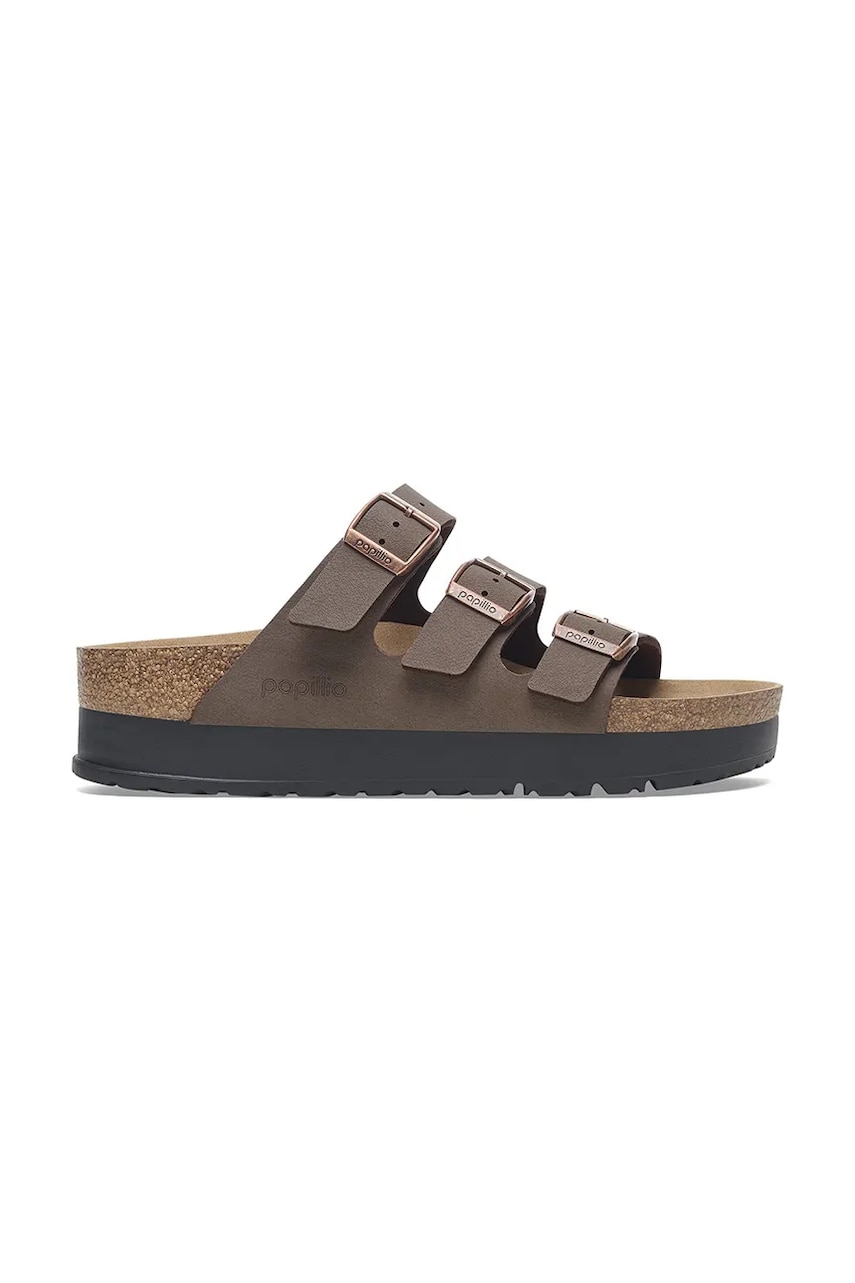 Pantofi Birkenstock Florida III Flex Platform Vegan Birkenstock x Papillio femei, culoarea maro, cu platforma, 1029741 Pantofi Birkenstock Florida III Flex Platform Vegan Birkenstock x Papillio femei, culoarea maro, cu platforma, 1029741
