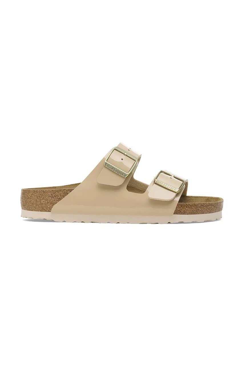 Birkenstock papuci Arizona Patent femei, culoarea bej, 1013069