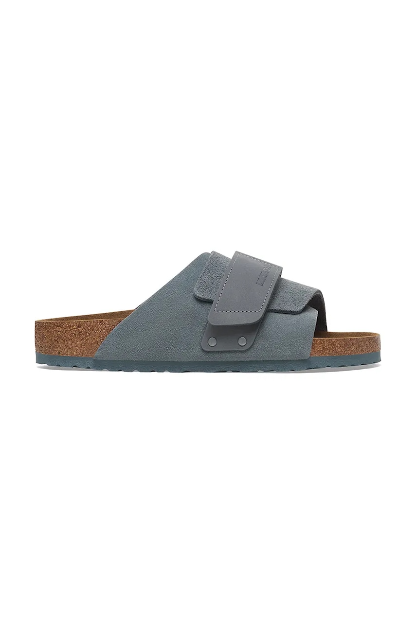Birkenstock slapi de piele Kyoto femei, culoarea gri, 1029157 Birkenstock slapi de piele Kyoto femei, culoarea gri, 1029157