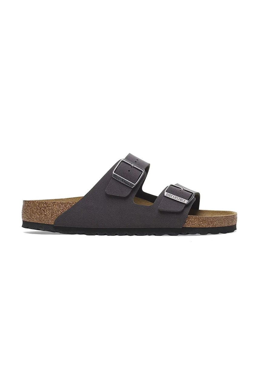Birkenstock papuci Arizona Birkibuc femei, imitație de piele nubuc, culoarea maro, 1029162