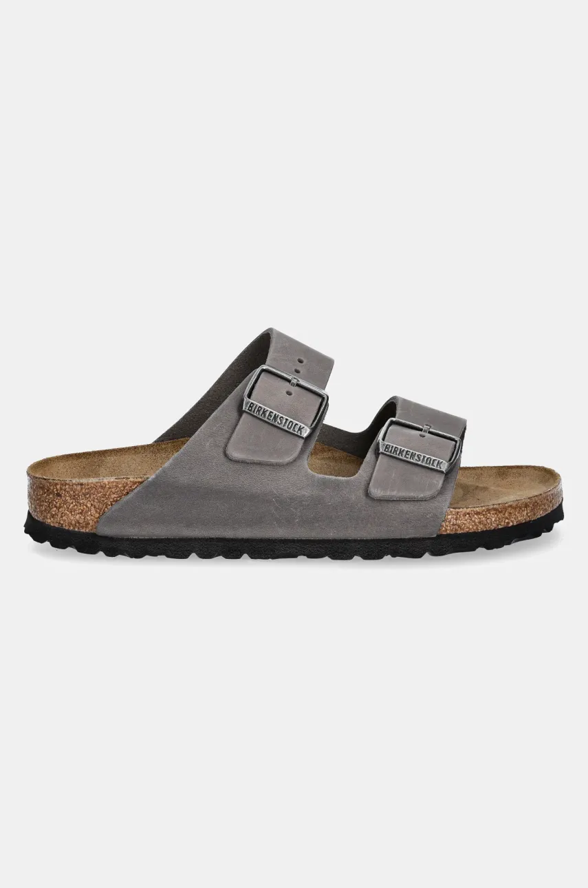 Шлепанцы из нубука Birkenstock Arizona женские цвет серый 1027026 Шлепанцы из нубука Birkenstock Arizona женские цвет серый 1027026
