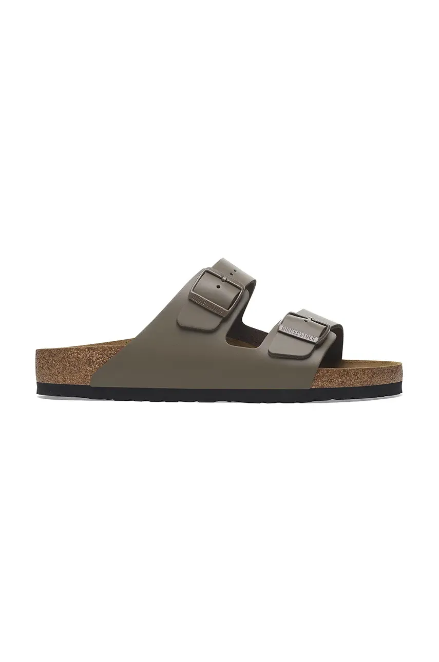 Birkenstock papuci de piele Arizona femei, culoarea verde, 1029155