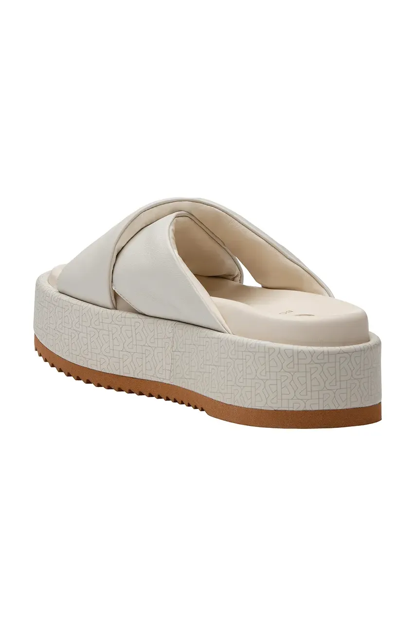 Кожаные шлепанцы Bogner SORRENTO 1 женские цвет бежевый на платформе 22525301 Кожаные шлепанцы Bogner SORRENTO 1 женские цвет бежевый на платформе 22525301