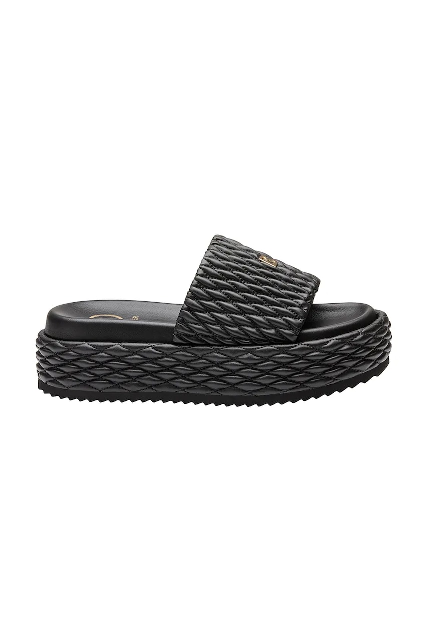 Bogner slapi de piele SORRENTO 3 femei, culoarea negru, cu platforma, 22525321 Bogner slapi de piele SORRENTO 3 femei, culoarea negru, cu platforma, 22525321