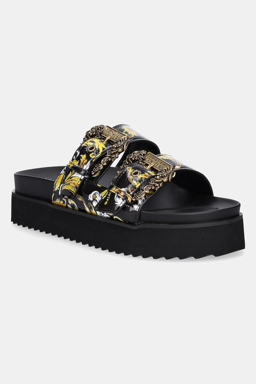 Versace Jeans Couture papuci femei, culoarea negru, cu platforma, 78VA3SM1 ZS366 G89 Versace Jeans Couture papuci femei, culoarea negru, cu platforma, 78VA3SM1 ZS366 G89
