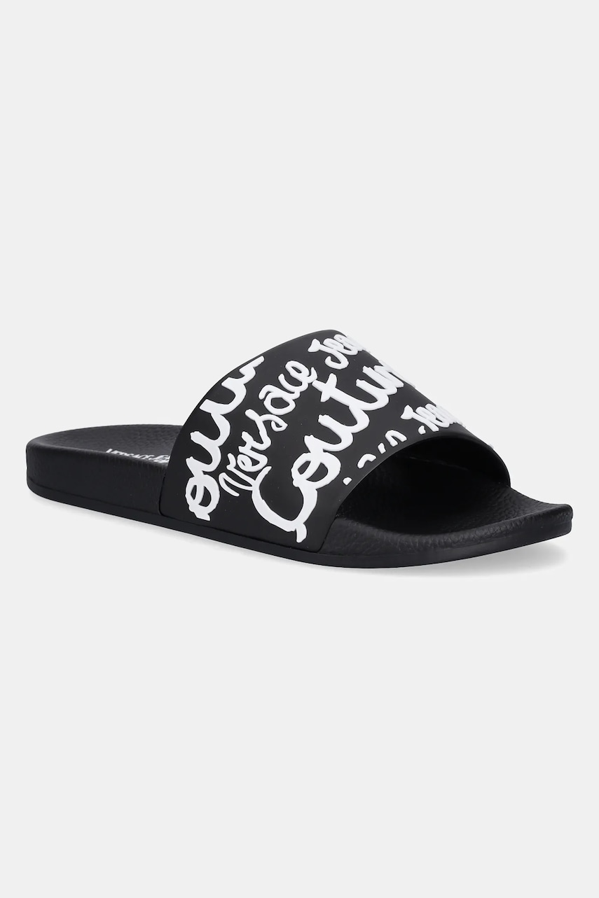 Versace Jeans Couture papuci femei, culoarea negru, 78VA3SQ1 71352 L01