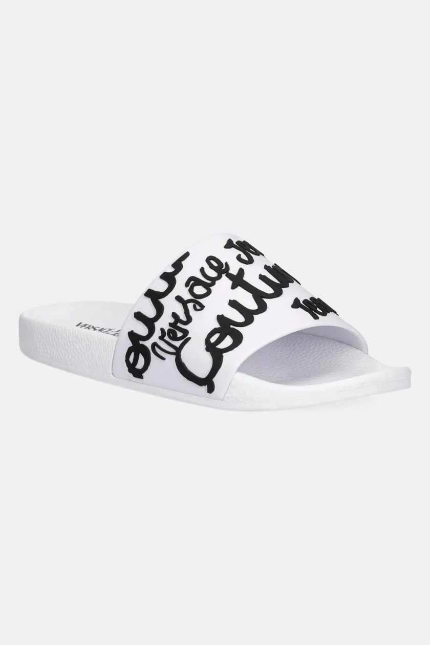 Versace Jeans Couture papuci femei, culoarea alb, 78VA3SQ1 71352 L02