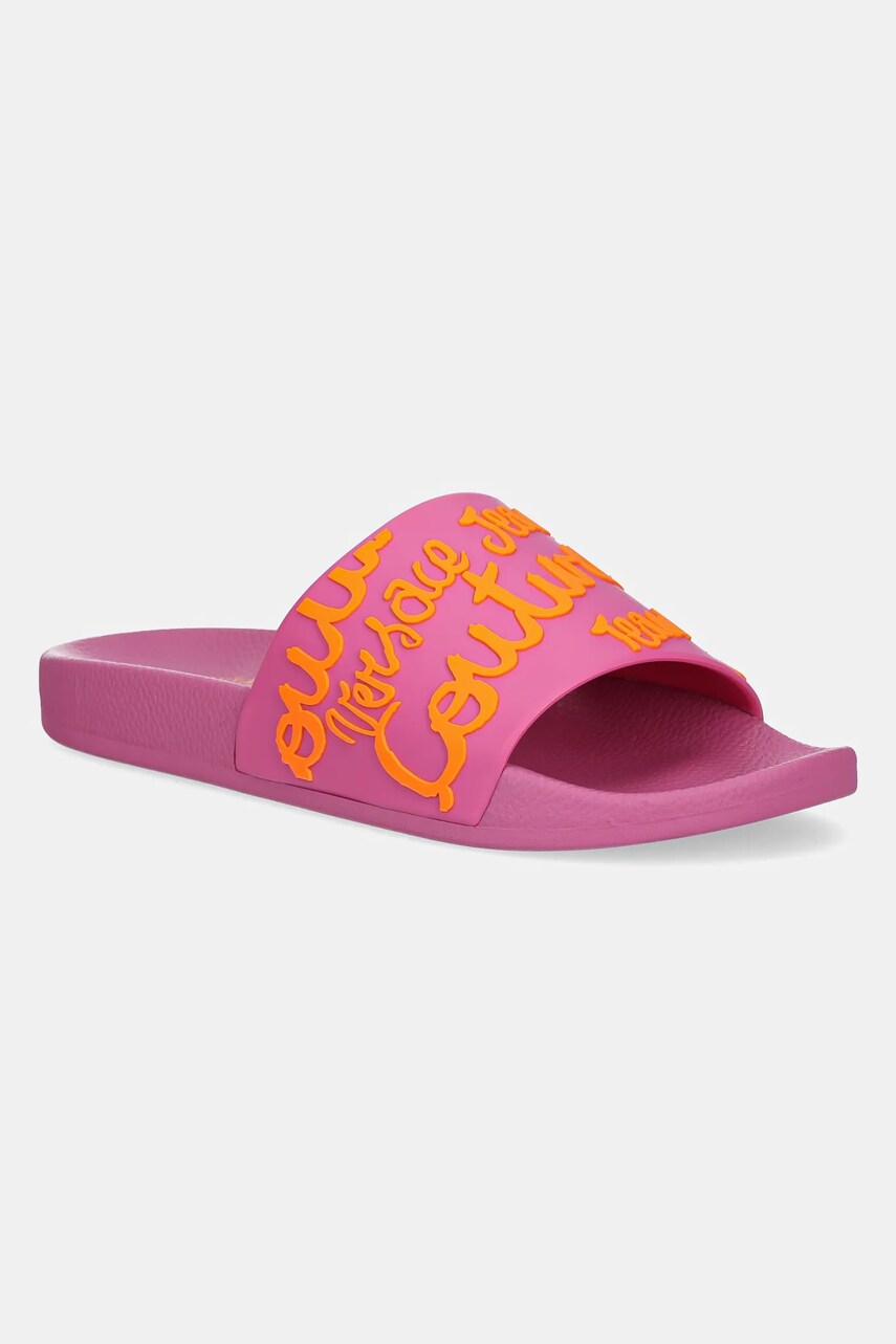 Versace Jeans Couture papuci femei, culoarea roz, 78VA3SQ1 71352 R53