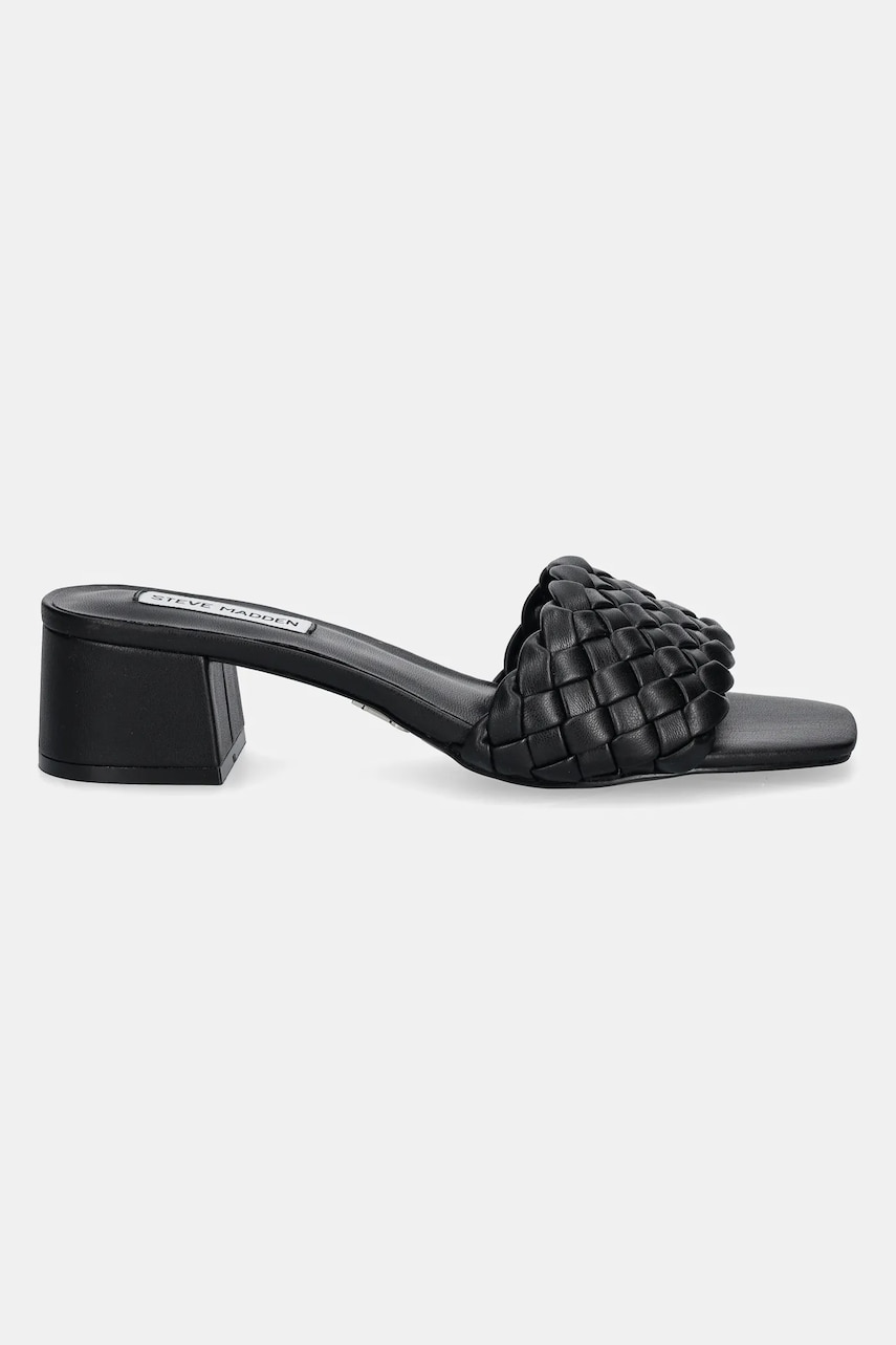 Шлепанцы Steve Madden Cellie женские цвет чёрный каблук кирпичик SM11003805 Шлепанцы Steve Madden Cellie женские цвет чёрный каблук кирпичик SM11003805