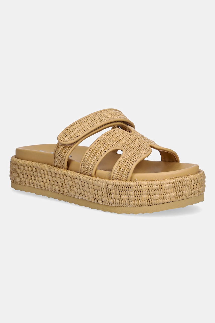 Steve Madden papuci Bigmissile femei, culoarea bej, cu platforma, SM11003773